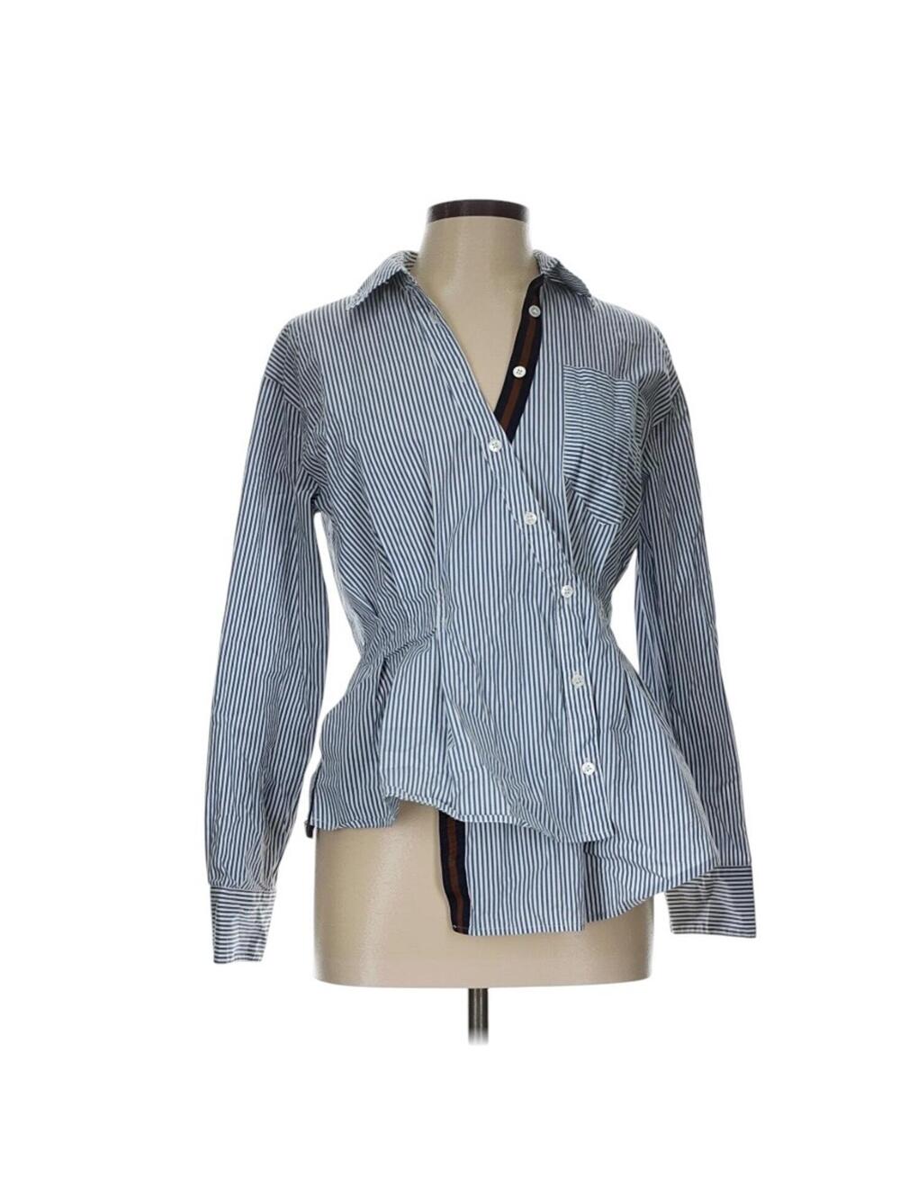 Veronica Beard Rosamund Stripe asymmetric Button down